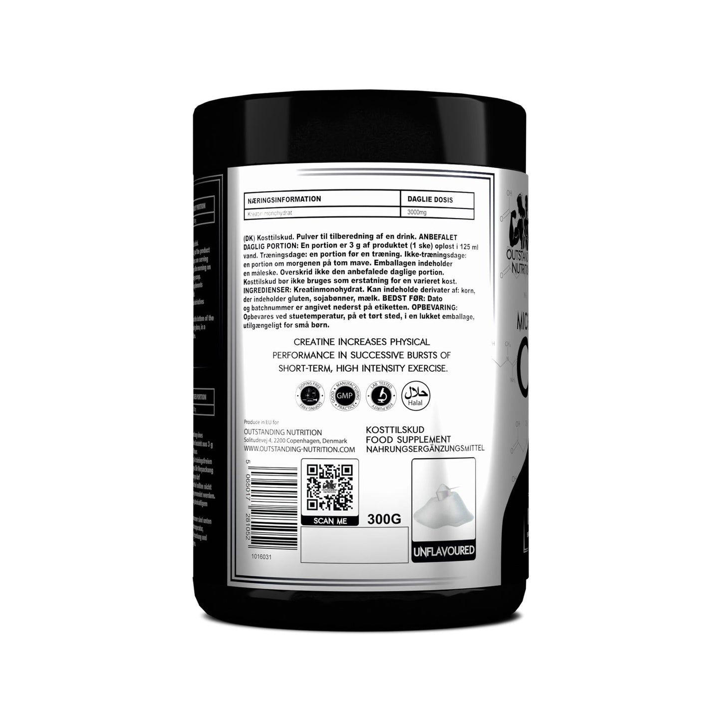 Ingredients of Creatine Monohydrate Unflavored Powder