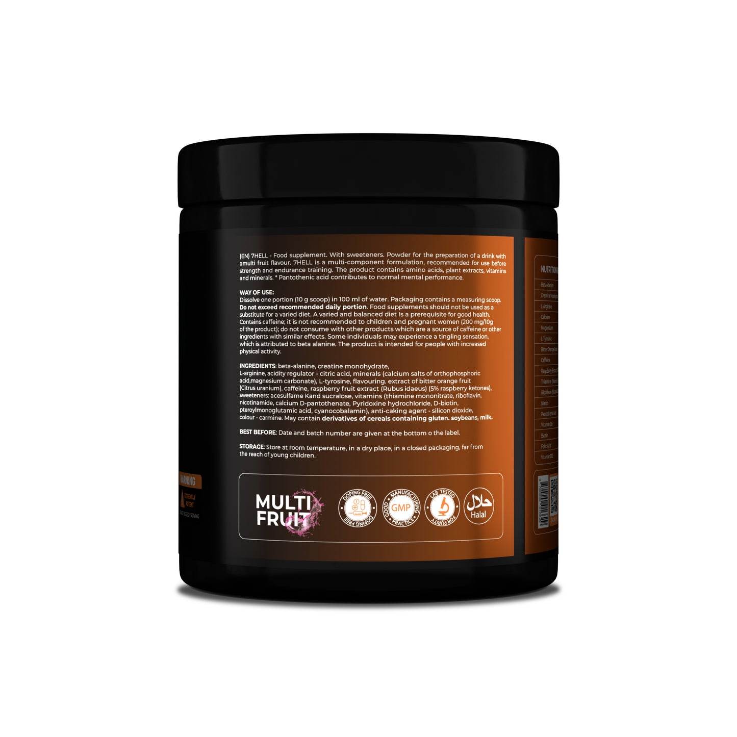 Ingredients of 7hell Pre-Workout Powder 