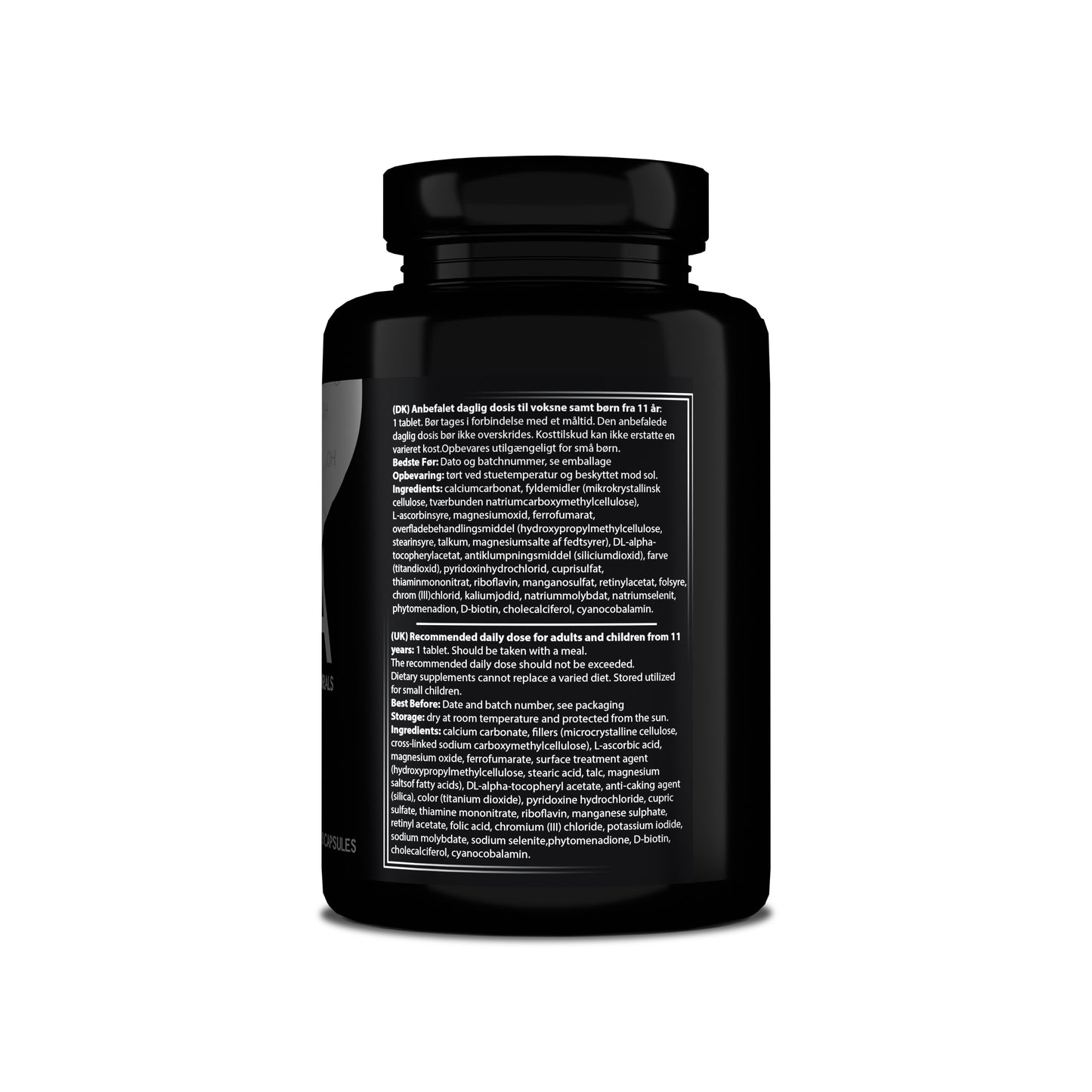 Back View of Extra Vita Capsules